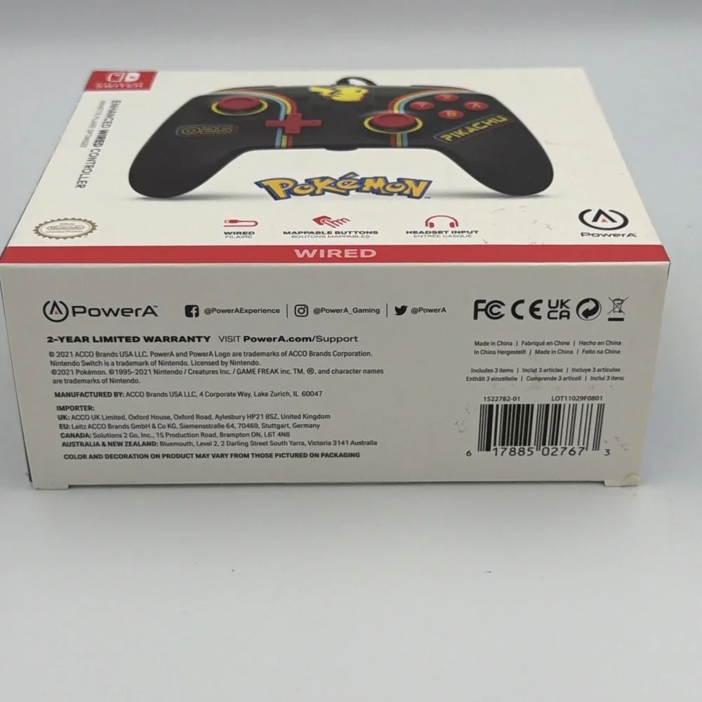 New Power A Nintendo Switch Enhanced Wired Controller Pokemon Pikachu Sealed